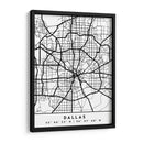 Dallas - Mapas negros 24 - Emiliano Deificus | Cuadro decorativo de Canvas Lab