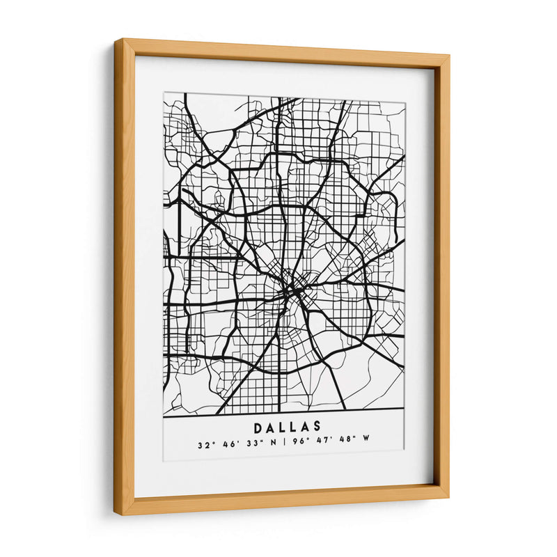 Dallas - Mapas negros 24 - Emiliano Deificus | Cuadro decorativo de Canvas Lab