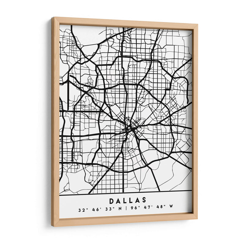 Dallas - Mapas negros 24 - Emiliano Deificus | Cuadro decorativo de Canvas Lab