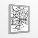 Dallas - Mapas negros 24 - Emiliano Deificus | Cuadro decorativo de Canvas Lab