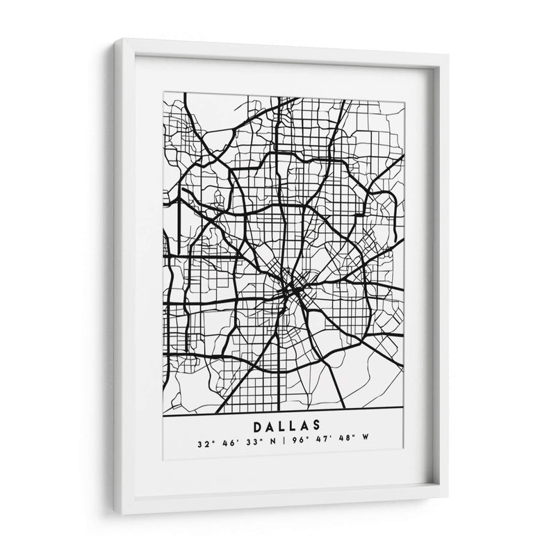 Dallas - Mapas negros 24 - Emiliano Deificus | Cuadro decorativo de Canvas Lab