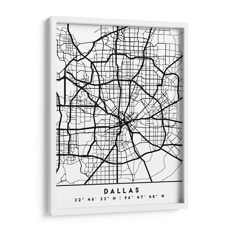 Dallas - Mapas negros 24 - Emiliano Deificus | Cuadro decorativo de Canvas Lab