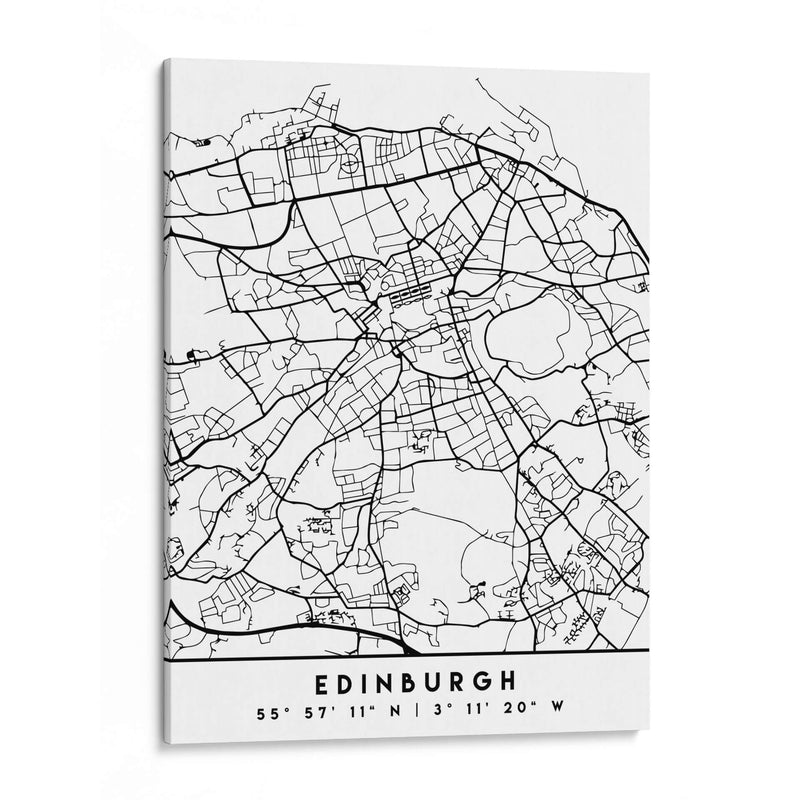 Edinburgh - Mapas negros 29 - Emiliano Deificus | Cuadro decorativo de Canvas Lab