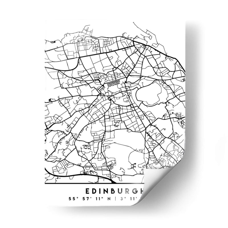 Edinburgh - Mapas negros 29 - Emiliano Deificus | Cuadro decorativo de Canvas Lab
