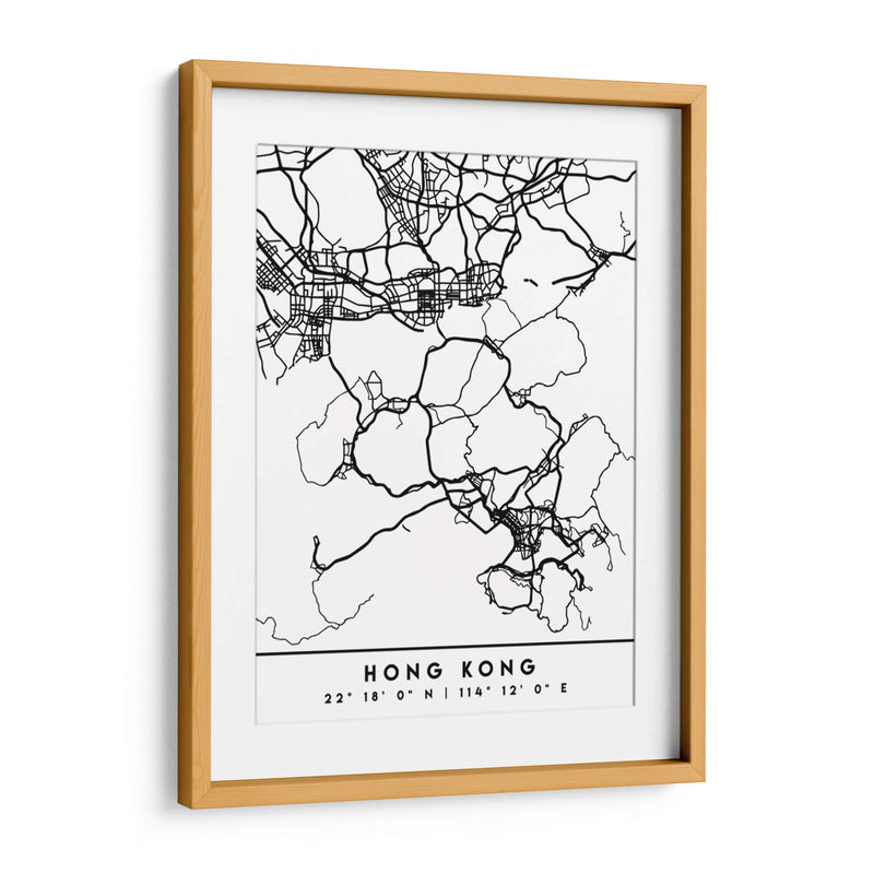 Hong Kong - Mapas negros 32 - Emiliano Deificus | Cuadro decorativo de Canvas Lab