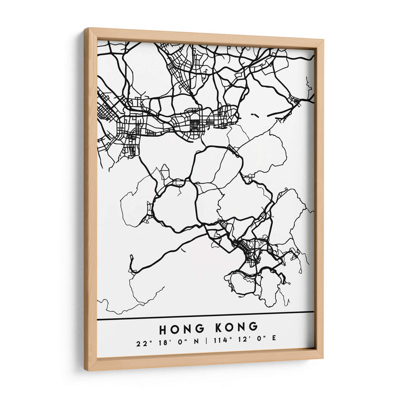 Hong Kong - Mapas negros 32 - Emiliano Deificus | Cuadro decorativo de Canvas Lab