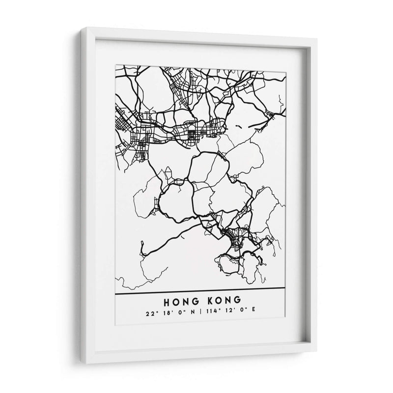 Hong Kong - Mapas negros 32 - Emiliano Deificus | Cuadro decorativo de Canvas Lab