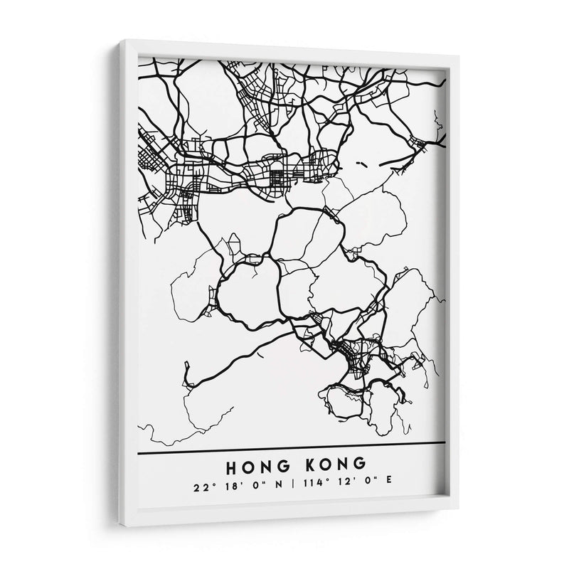Hong Kong - Mapas negros 32 - Emiliano Deificus | Cuadro decorativo de Canvas Lab