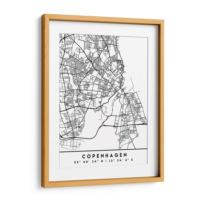 Copenhagen - Mapas negros 23 - Emiliano Deificus | Cuadro decorativo de Canvas Lab