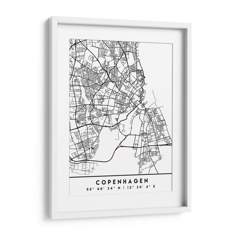 Copenhagen - Mapas negros 23 - Emiliano Deificus | Cuadro decorativo de Canvas Lab