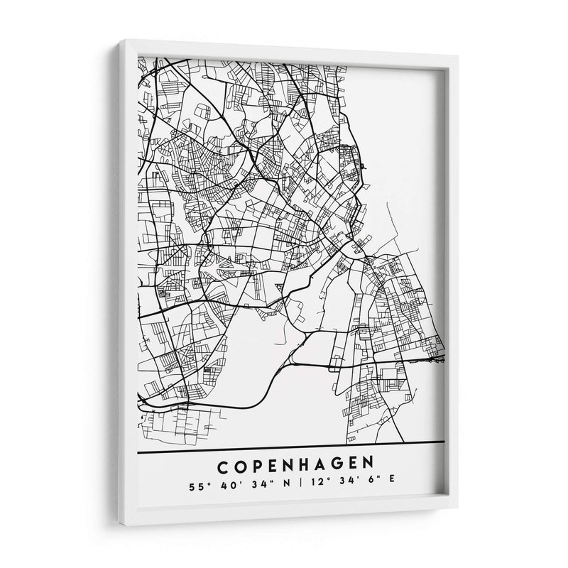 Copenhagen - Mapas negros 23 - Emiliano Deificus | Cuadro decorativo de Canvas Lab