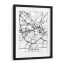 Florence - Mapas negros 30 - Emiliano Deificus | Cuadro decorativo de Canvas Lab