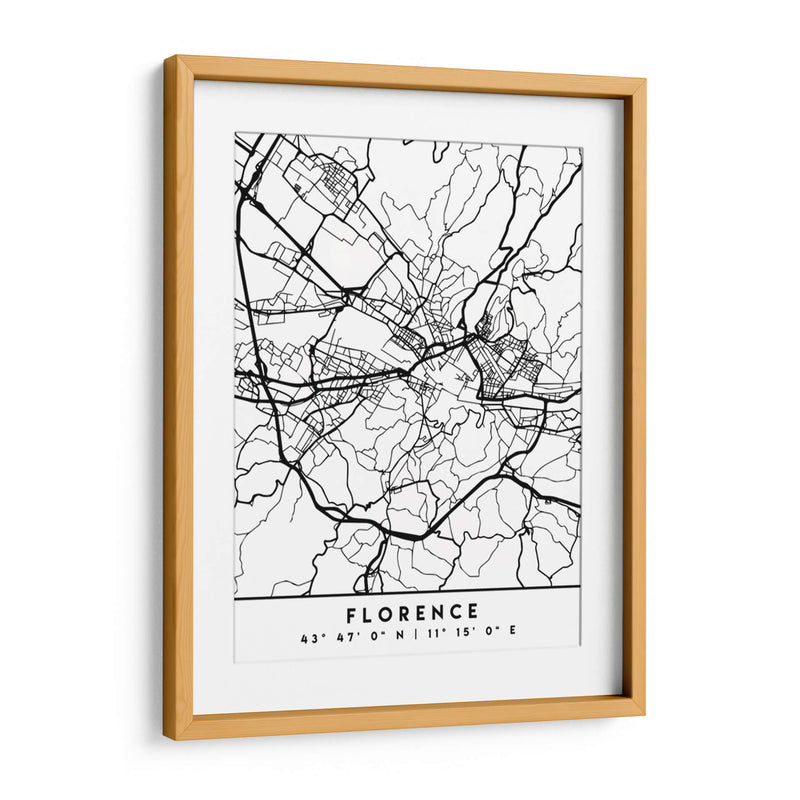 Florence - Mapas negros 30 - Emiliano Deificus | Cuadro decorativo de Canvas Lab