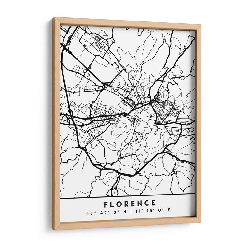 Florence - Mapas negros 30 - Emiliano Deificus | Cuadro decorativo de Canvas Lab