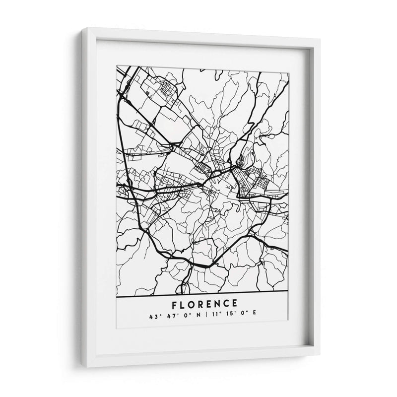 Florence - Mapas negros 30 - Emiliano Deificus | Cuadro decorativo de Canvas Lab