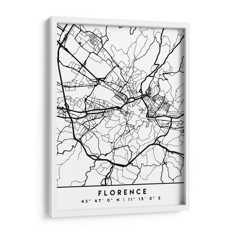 Florence - Mapas negros 30 - Emiliano Deificus | Cuadro decorativo de Canvas Lab