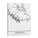 Honolulu - Mapas negros 33 - Emiliano Deificus | Cuadro decorativo de Canvas Lab