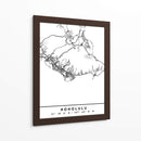 Honolulu - Mapas negros 33 - Emiliano Deificus | Cuadro decorativo de Canvas Lab