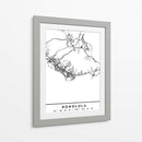 Honolulu - Mapas negros 33 - Emiliano Deificus | Cuadro decorativo de Canvas Lab