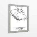 Honolulu - Mapas negros 33 - Emiliano Deificus | Cuadro decorativo de Canvas Lab