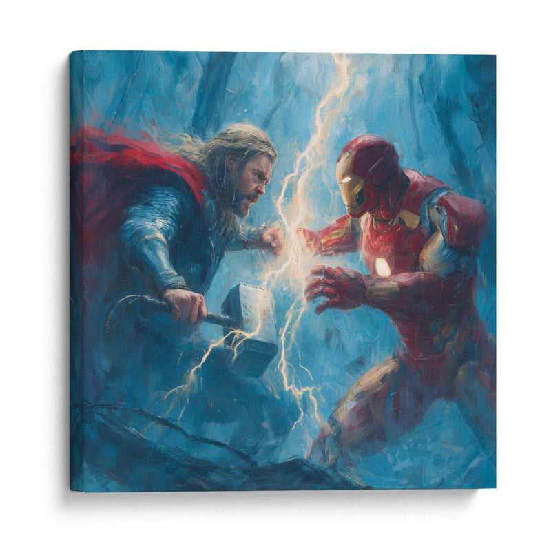Thor vs. Iron Man - Hassan Sultan | Cuadro decorativo de Canvas Lab