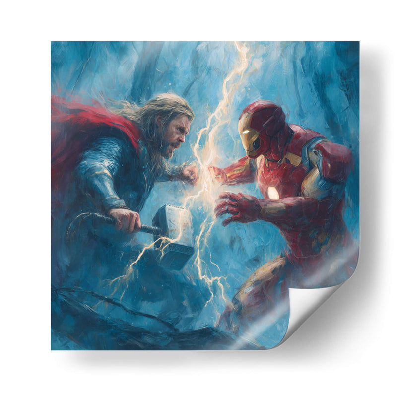 Thor vs. Iron Man - Hassan Sultan | Cuadro decorativo de Canvas Lab
