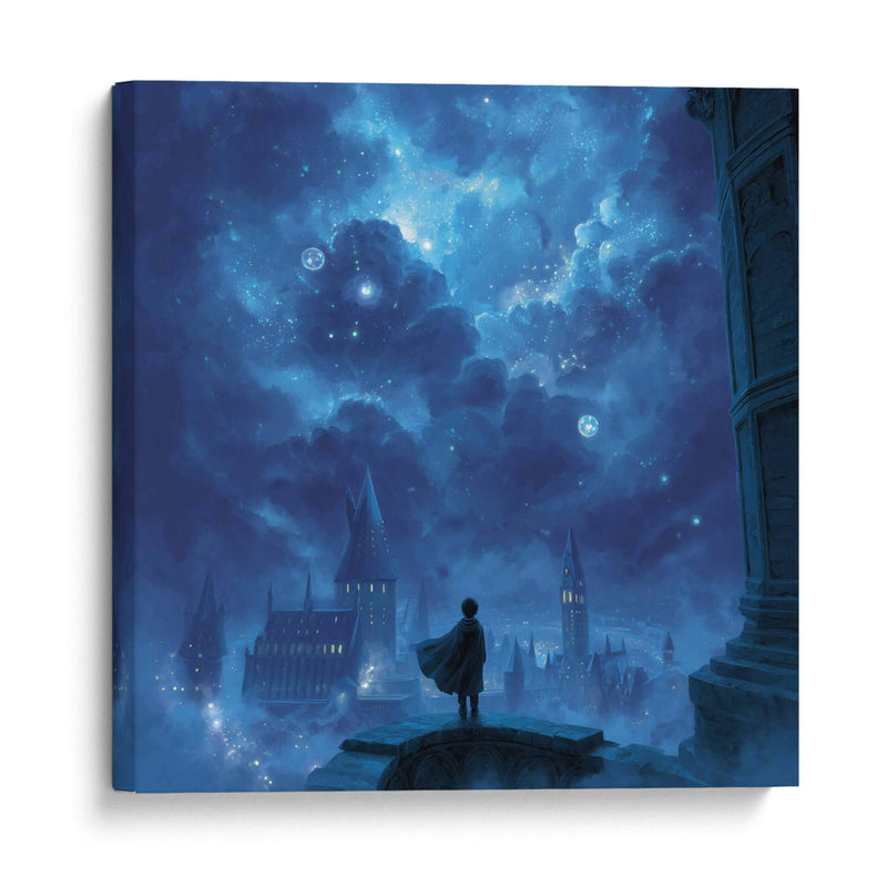 Noche Estrellada sobre Hogwarts - Hassan Sultan | Cuadro decorativo de Canvas Lab