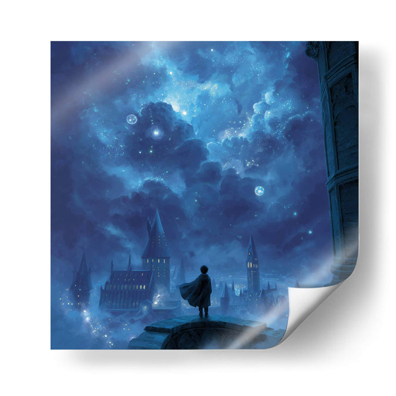 Noche Estrellada sobre Hogwarts - Hassan Sultan | Cuadro decorativo de Canvas Lab