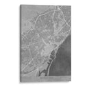 Mapa de Barcelona (España) en estilo vintage gris - Rosana Laiz Blursbyai | Cuadro decorativo de Canvas Lab