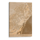 Mapa de Barcelona (España) en estilo vintage sepia - Rosana Laiz Blursbyai | Cuadro decorativo de Canvas Lab