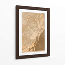 Mapa de Barcelona (España) en estilo vintage sepia - Rosana Laiz Blursbyai | Cuadro decorativo de Canvas Lab