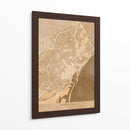 Mapa de Barcelona (España) en estilo vintage sepia - Rosana Laiz Blursbyai | Cuadro decorativo de Canvas Lab