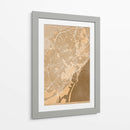 Mapa de Barcelona (España) en estilo vintage sepia - Rosana Laiz Blursbyai | Cuadro decorativo de Canvas Lab