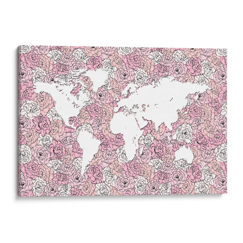 Mapa rosa - Martina | Cuadro decorativo de Canvas Lab