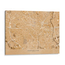 Mapa vintage sepia de Montpellier Francia - Rosana Laiz Blursbyai | Cuadro decorativo de Canvas Lab