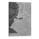 Mapa vintage gris de Marseille Francia - Rosana Laiz Blursbyai | Cuadro decorativo de Canvas Lab
