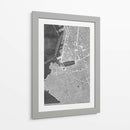Mapa vintage gris de Marseille Francia - Rosana Laiz Blursbyai | Cuadro decorativo de Canvas Lab
