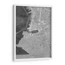 Mapa vintage gris de Marseille Francia - Rosana Laiz Blursbyai | Cuadro decorativo de Canvas Lab