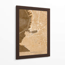 Mapa vintage sepia de Marseille Francia - Rosana Laiz Blursbyai | Cuadro decorativo de Canvas Lab