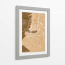 Mapa vintage sepia de Marseille Francia - Rosana Laiz Blursbyai | Cuadro decorativo de Canvas Lab