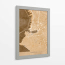 Mapa vintage sepia de Marseille Francia - Rosana Laiz Blursbyai | Cuadro decorativo de Canvas Lab