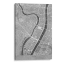 Mapa vintage gris del centro de Lyon, Francia - Rosana Laiz Blursbyai | Cuadro decorativo de Canvas Lab