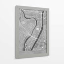 Mapa vintage gris del centro de Lyon, Francia - Rosana Laiz Blursbyai | Cuadro decorativo de Canvas Lab