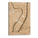 Mapa vintage en sepia del centro de Lyon, Francia - Rosana Laiz Blursbyai | Cuadro decorativo de Canvas Lab
