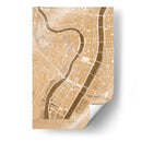 Mapa vintage en sepia del centro de Lyon, Francia - Rosana Laiz Blursbyai | Cuadro decorativo de Canvas Lab
