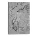 Mapa vintage gris de Lyon Francia - Rosana Laiz Blursbyai | Cuadro decorativo de Canvas Lab