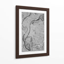 Mapa vintage gris de Lyon Francia - Rosana Laiz Blursbyai | Cuadro decorativo de Canvas Lab