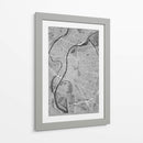 Mapa vintage gris de Lyon Francia - Rosana Laiz Blursbyai | Cuadro decorativo de Canvas Lab