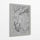 Mapa vintage gris de Lyon Francia - Rosana Laiz Blursbyai | Cuadro decorativo de Canvas Lab