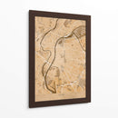 Mapa vintage sepia de Lyon Francia - Rosana Laiz Blursbyai | Cuadro decorativo de Canvas Lab